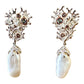 Earrings - Fragments Large, Baroque Pearl and Topaz
