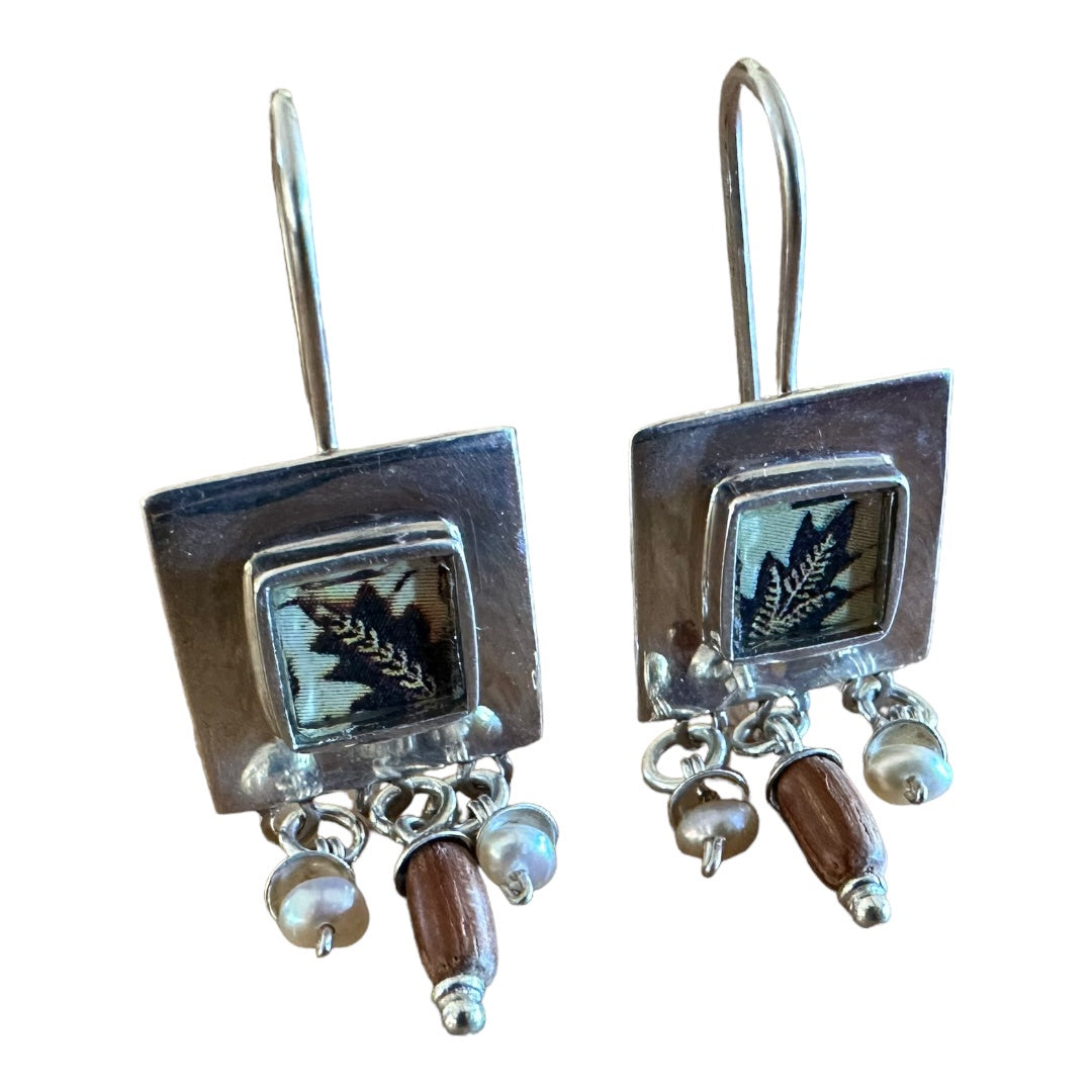 Earrings - Square Chimes Autumn Leaves