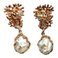 Earrings - Fragments,  Keshi Pearl and Topaz in Rose Gold Finish