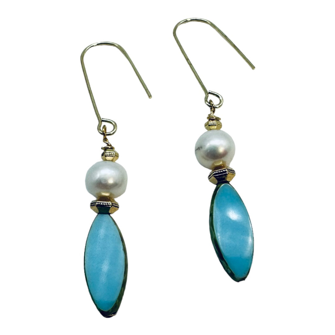 Earrings - Freshwater Pearl and Chez Glass