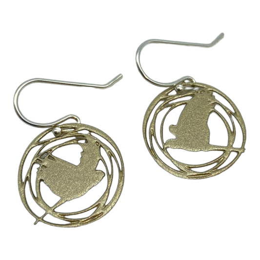 Earrings - Gold Flying Birds