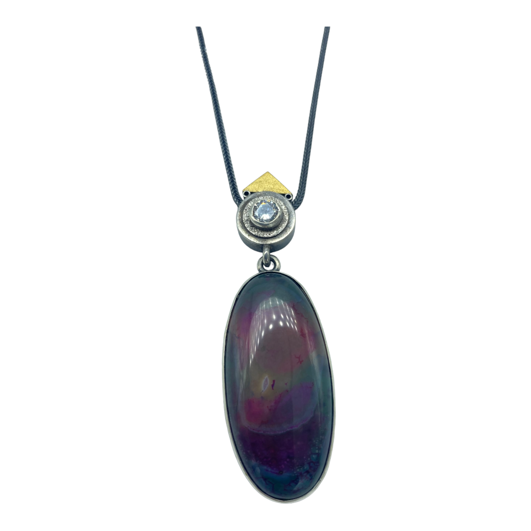 Pendant - Agate & Cubic Zirconia