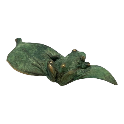 Frog on Leaf with Gecko