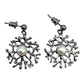 Earrings - Fan of the Sea, Black Rhodium Finish with Freshwater Pearl