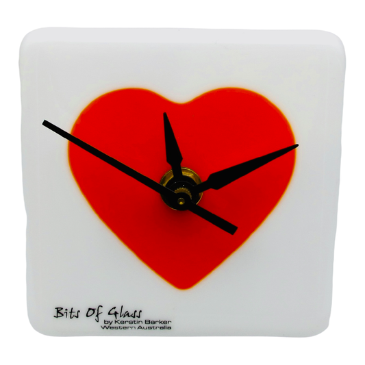 Desk Clock, Red Heart
