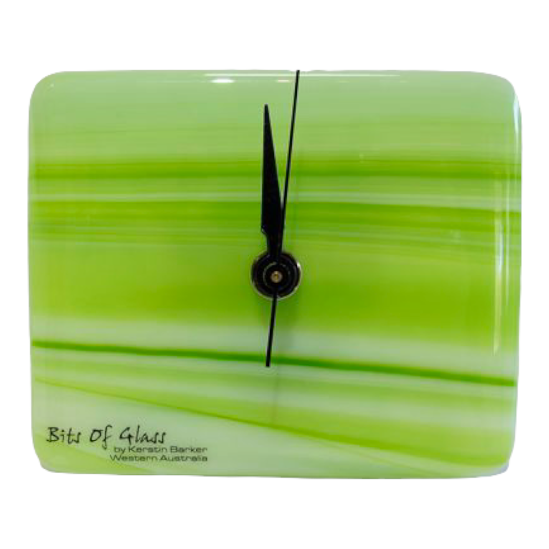 Desk Clock, Green Swirl