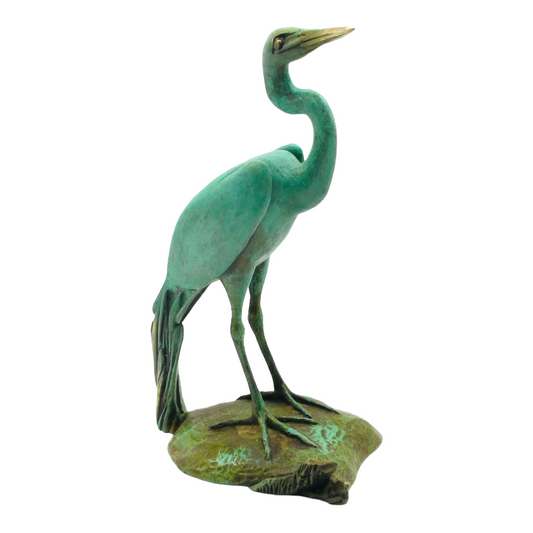 Egret with 2 Fish & Reed 3/50
