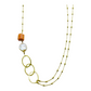Necklace Long Gold Pearl and Sea Bamboo