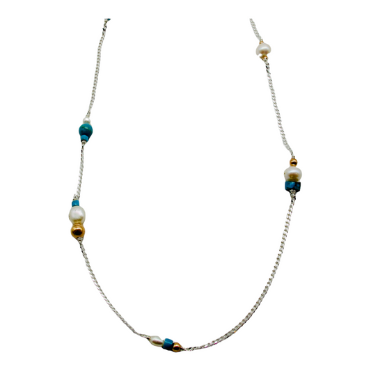 Necklace Turquoise and Gold
