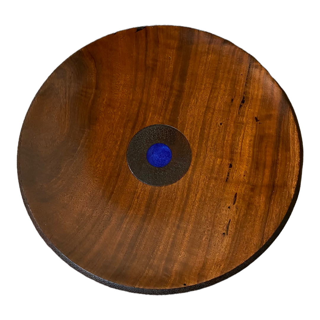Jarrah with Blue Resin, 40cm diameter