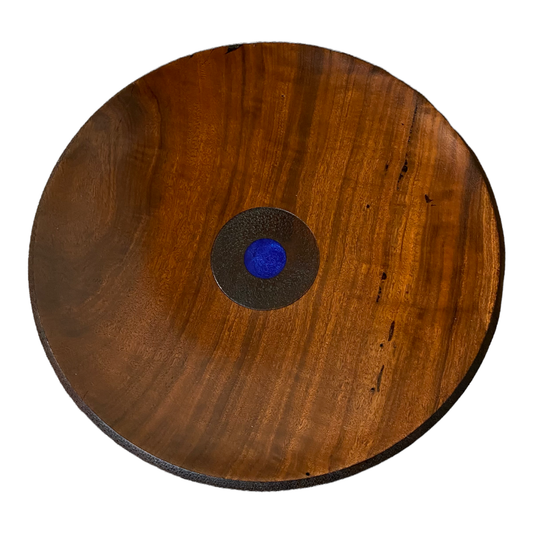 Jarrah with Blue Resin, 40cm diameter