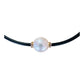 Necklace - 13-14mm Australian South Sea Cultured Pearl, with 9kt Yellow Gold and Sterling Silver on 46.5cm Neoprene 3mm