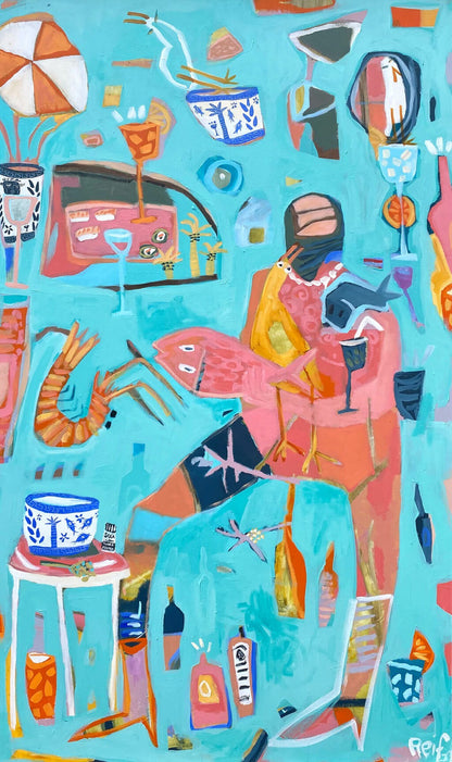Pink Man with a Pink Fish