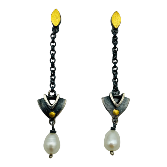 Earrings - Freshwater Pearl long drops