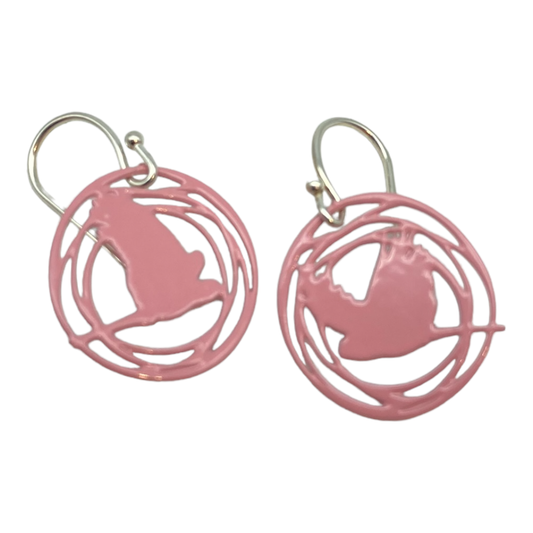 Earrings - Pink Flying Birds