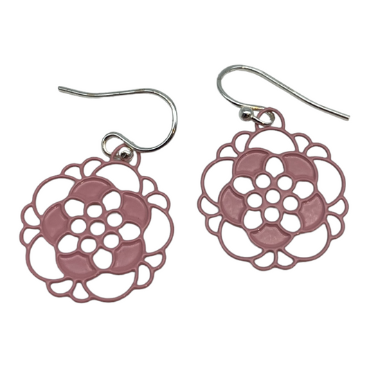 Earrings - Pink Flowers