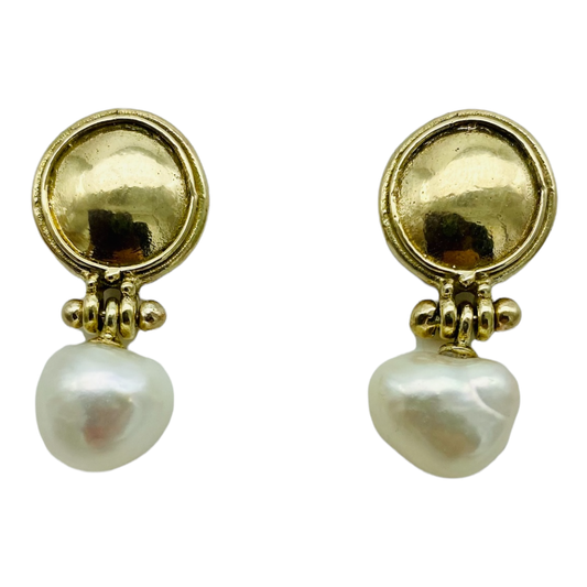 Earrings, Domed Disc