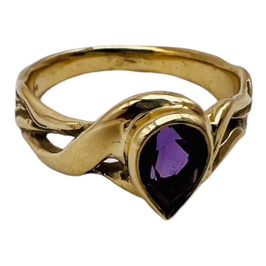 Ring, Amethyst drop