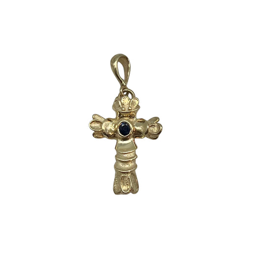 Pendant - Sapphire set 2.4ct Articulated Crucifix