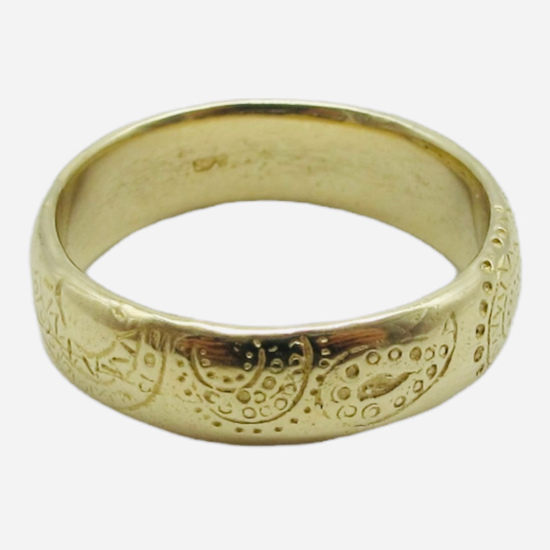 Paisley Design Band Ring, Size O