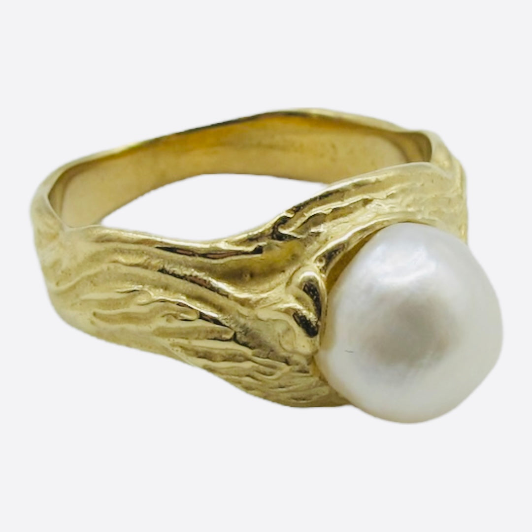 Burmese Baroque Pearl, Sand Bar and Waves, Size M