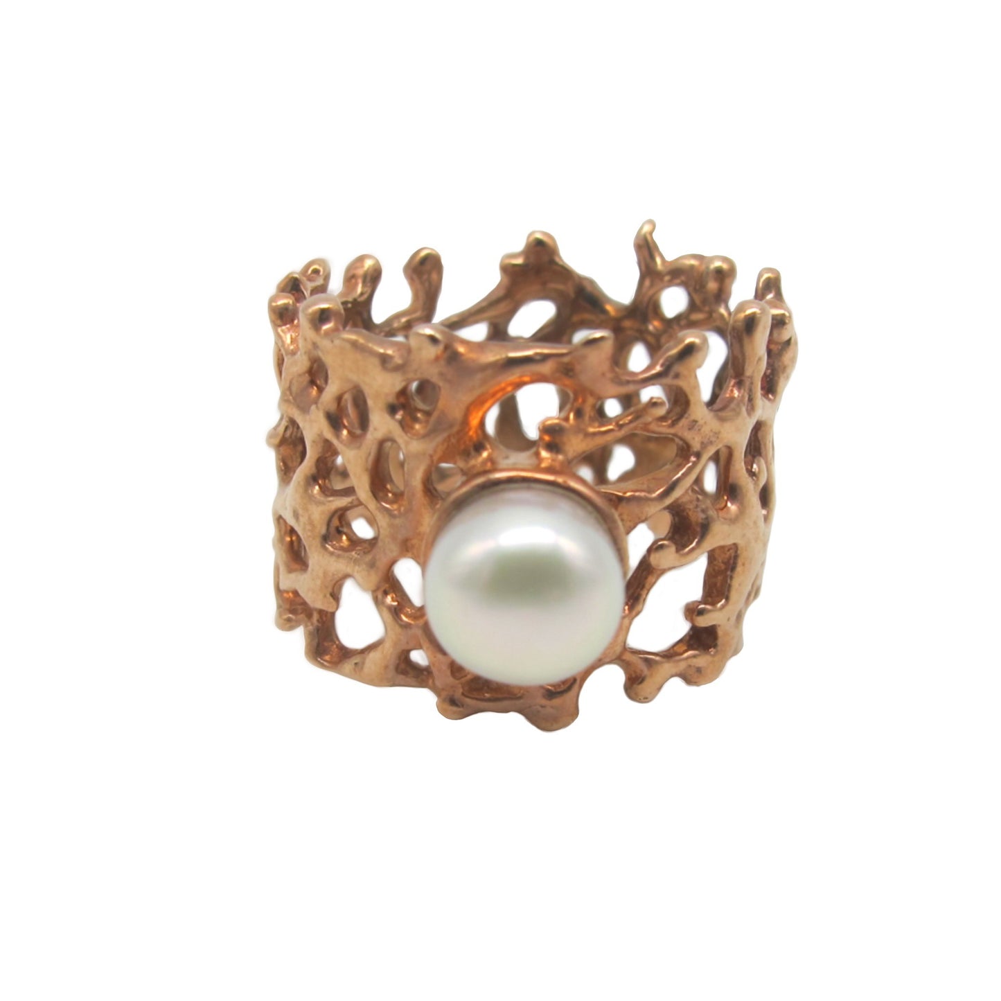 Ring - Fan of the Sea, 18kt Rose Gold, Freshwater Pearl