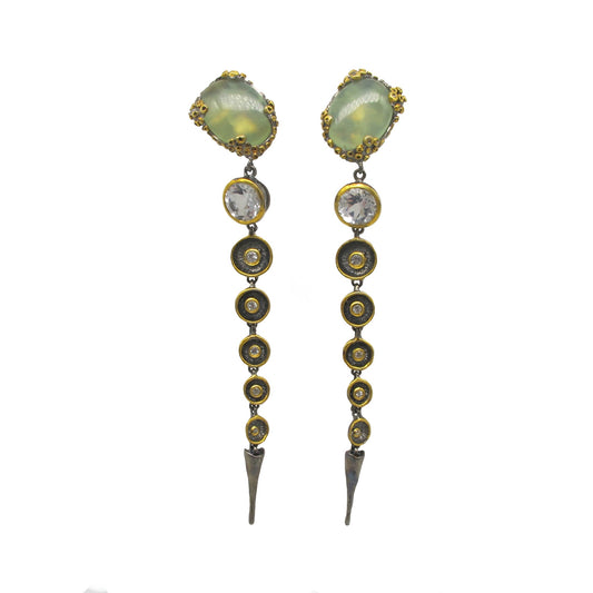 Earrings - 'Octopus' Prehnite