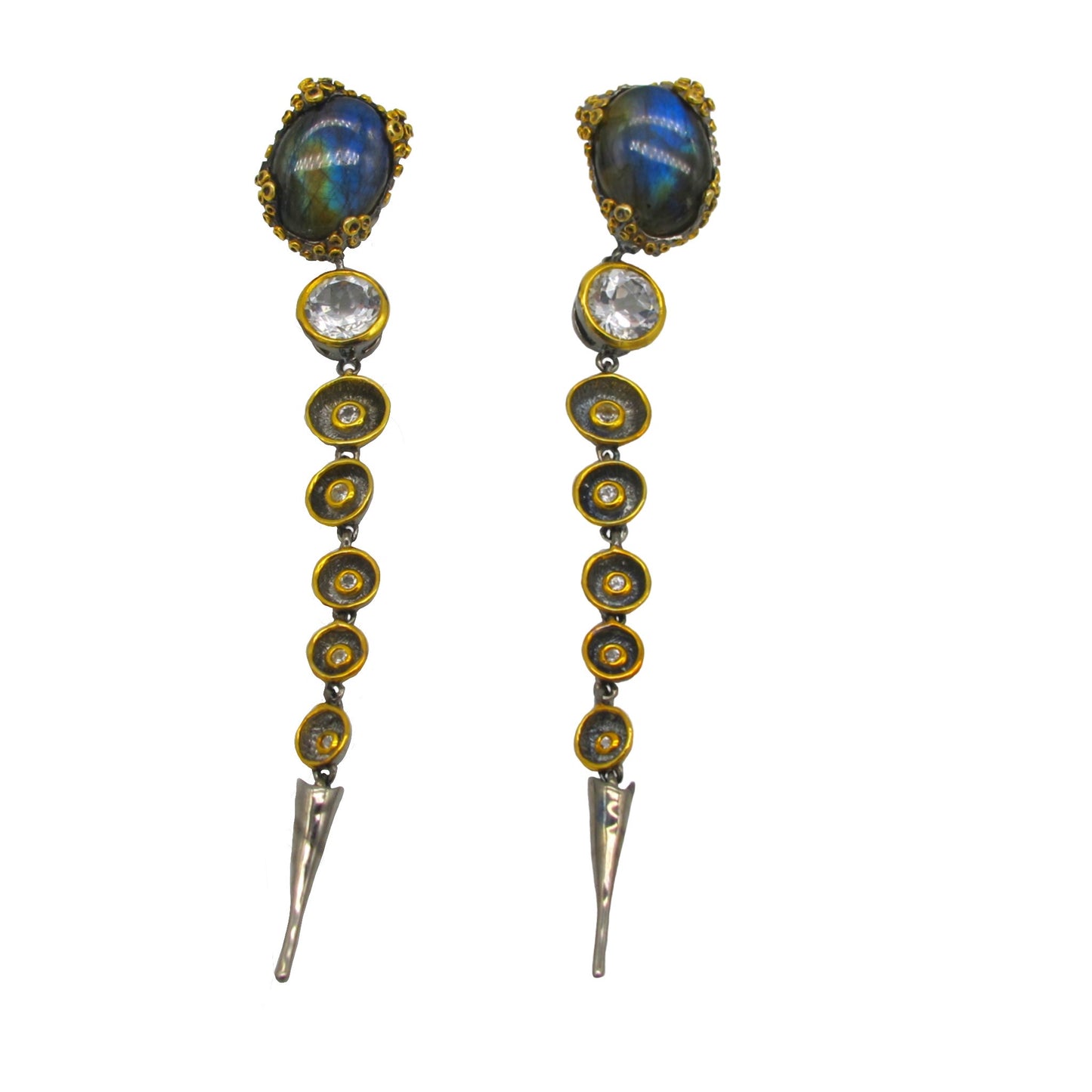 Earrings - Octopus, Labradorite