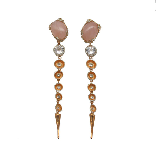 Earrings - 'Octopus' Rose Quartz