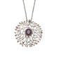 Pendant - Fan of the Sea, Amethyst Yellow Gold  Accents
