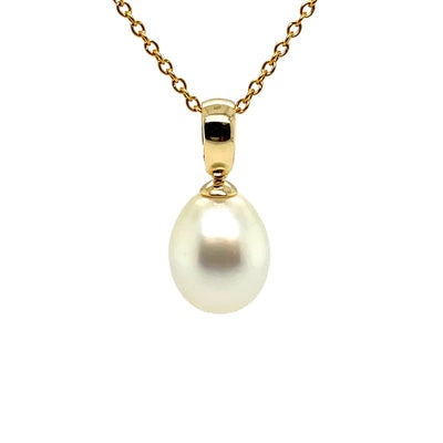 Pendant - 13-14mm Australian South Sea Cultured Pearl with 9kt Yellow Gold