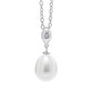 Pendant - 10-11mm Australian South Sea Cultured Pearl with 1 diamond at 0.01ct, 18kt White Gold