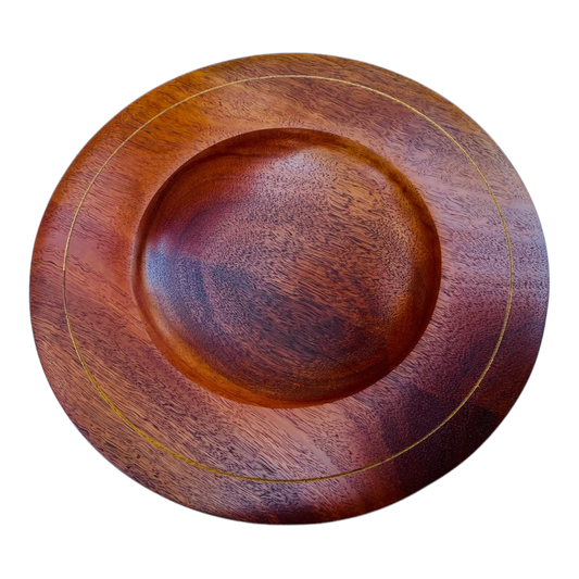 Jarrah Bowl with Gold Rim, 26cm diameter